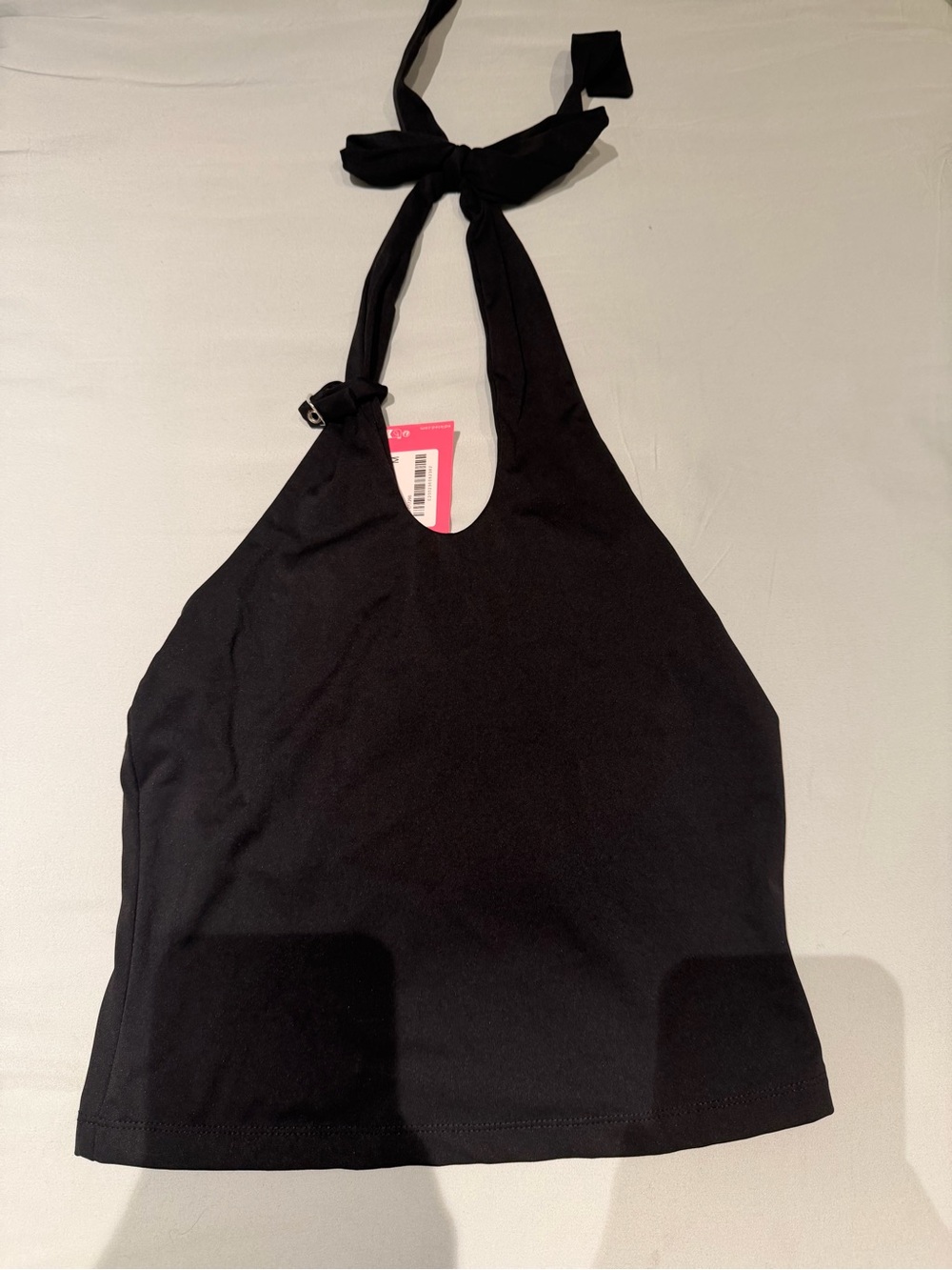 Edikted Black Tie-Neck Halter Crop Top